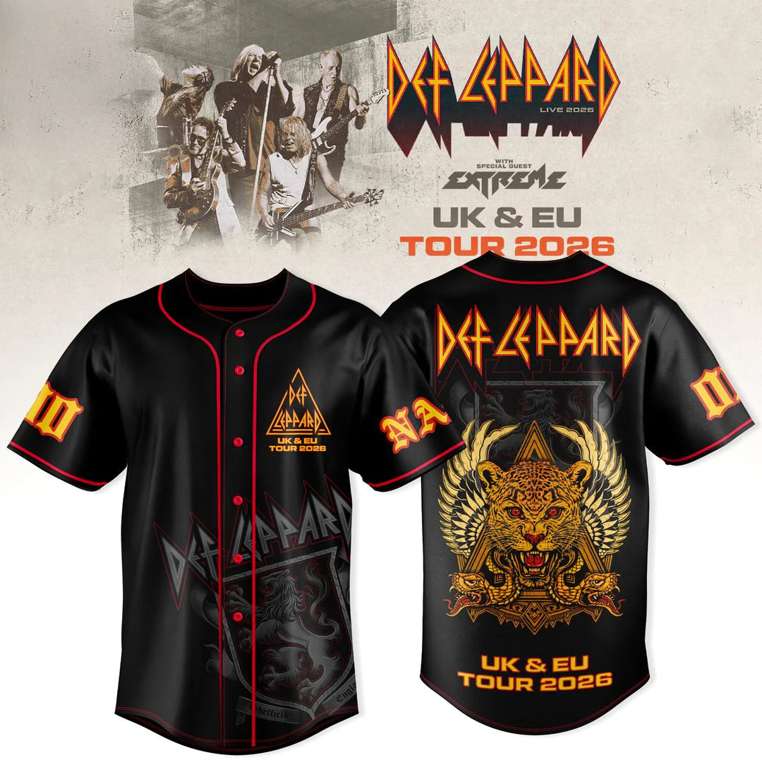 Def Leppard UK EU LIVE 2026 Edition Baseball Jersey
