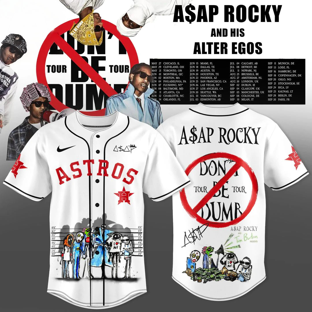 Houston Astros x AAP ROCKY Dont Be Dumb World Tour 2026 Baseball Jersey