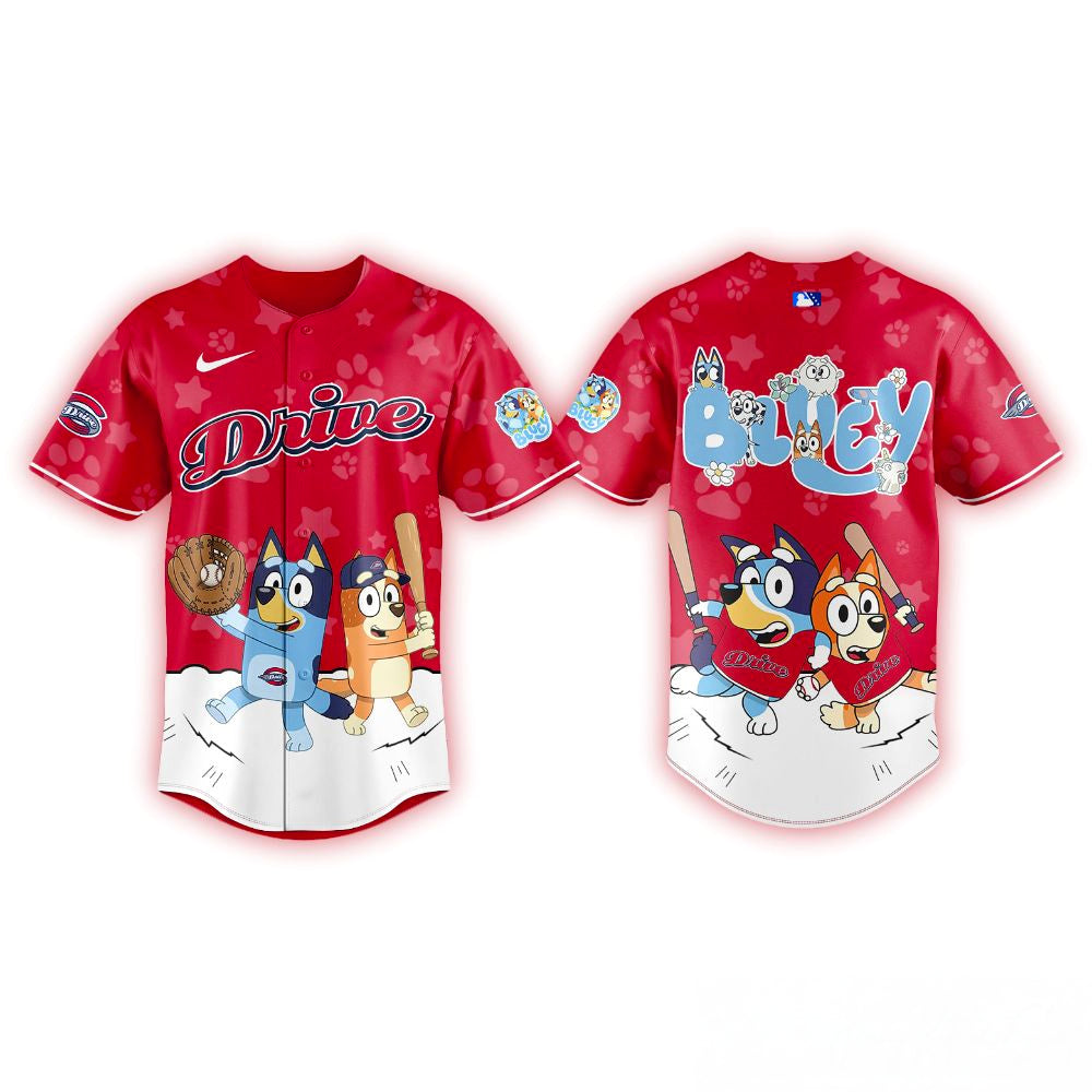 Greenville Drive Bluey Night Baseball Jersey