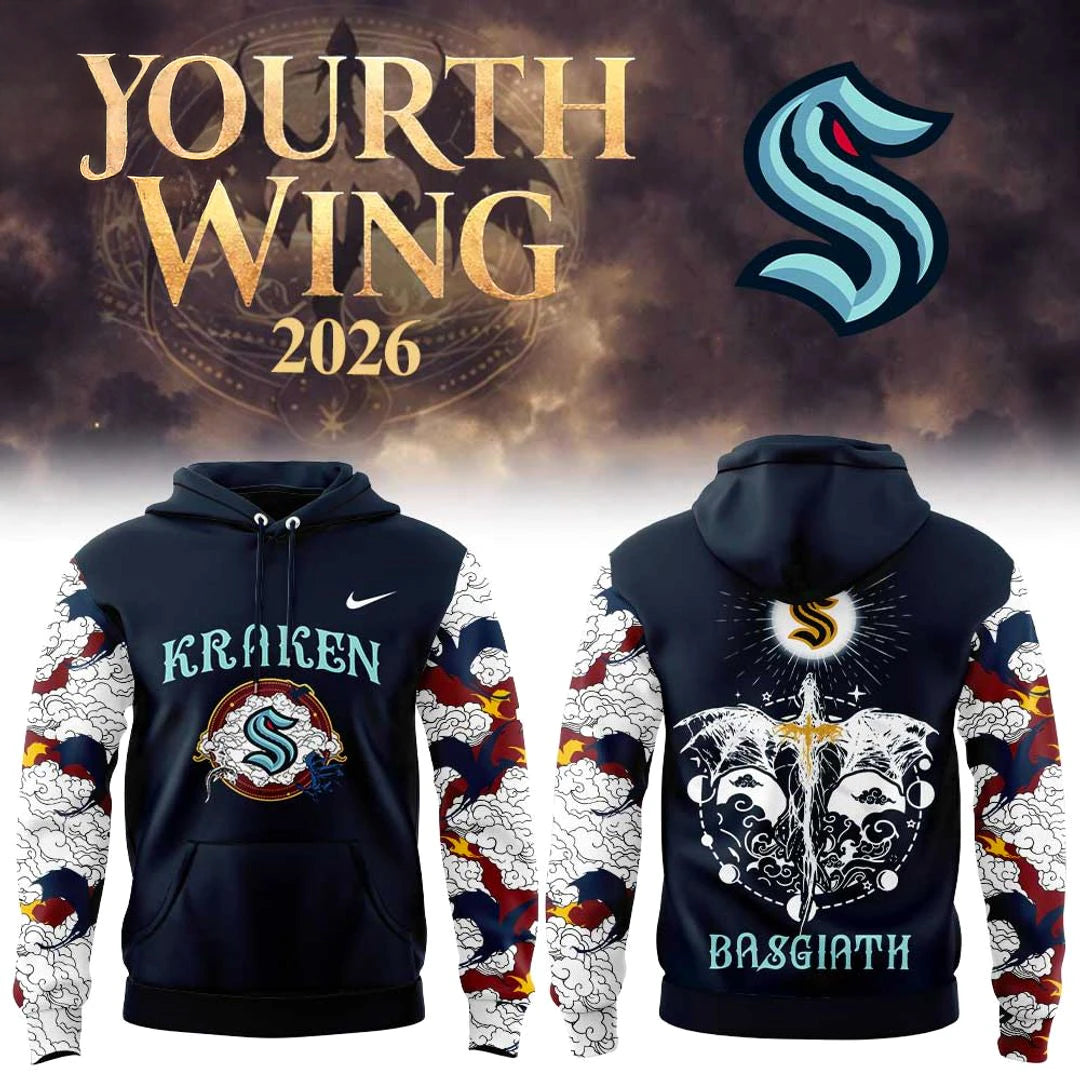 Seattle Kraken Fourth Wings Night Edition Hoodie - Official Team Merchandise