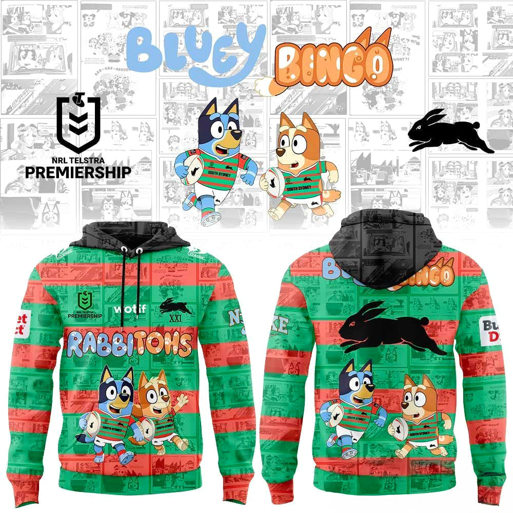 South Sydney Rabbitohs Bluey and Bingo 2026 Edition Hoodie - Official Merchandise