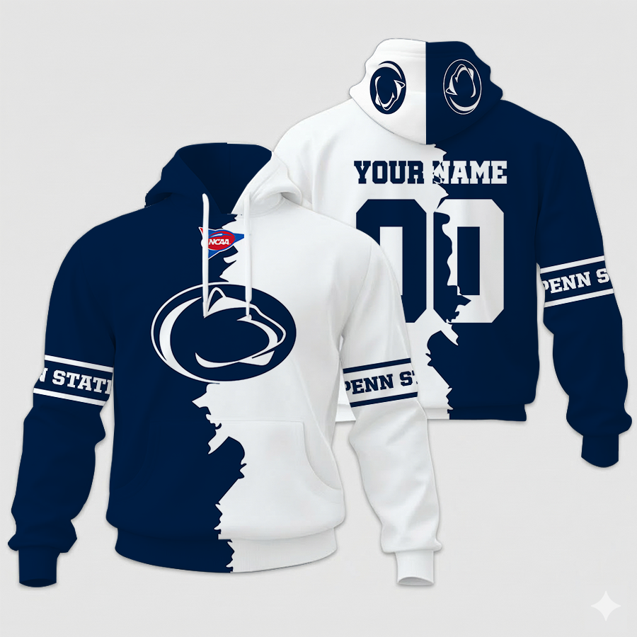 Customized NCAA Penn State Nittany Lions Unisex Hoodie and Zip Hoodie for Fans