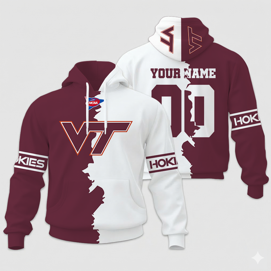 Customized NCAA Hokies Unisex Hoodie and Zip Hoodie for Fans and Alumni Gifts