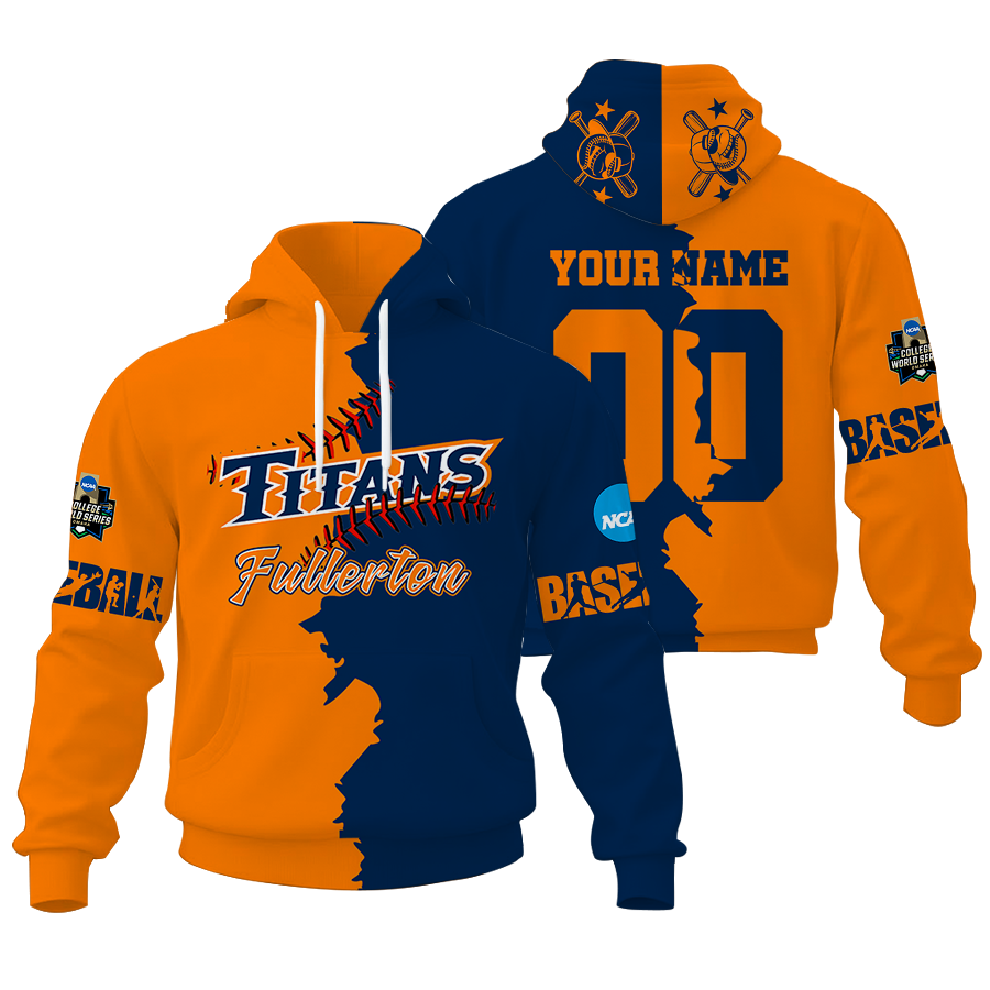 Customized Fullerton Titans NCAA CWS16 Unisex Hoodie and Zip Hoodie for Fans