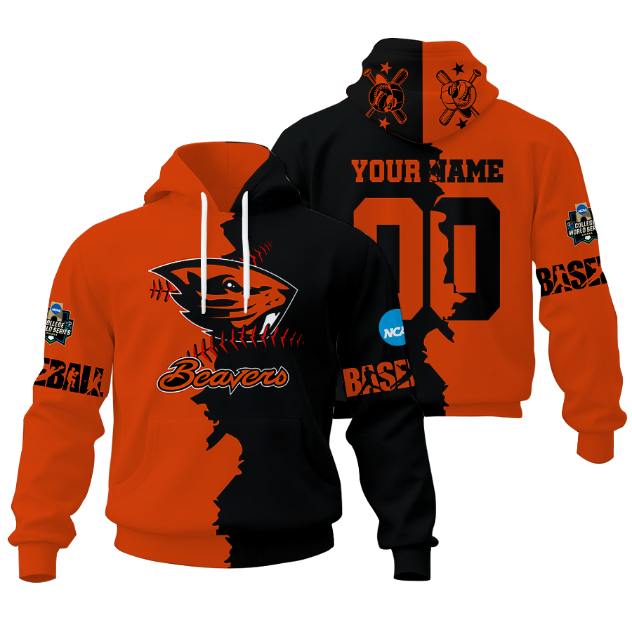 Customized NCAA CWS15 Oregon State Beavers Unisex Hoodie and Zip Hoodie for Fans