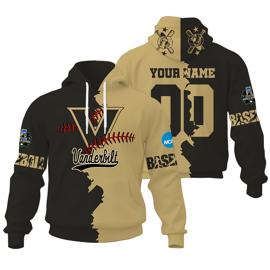 Customized NCAA CWS17 Commodores Unisex Hoodie and Zip Hoodie for Fans and Players