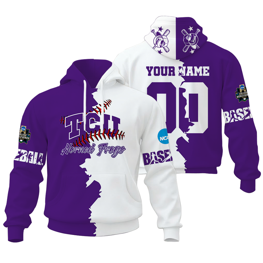 Customized NCAA CWS14 Horned Frogs Unisex Hoodie and Zip Hoodie for Fans