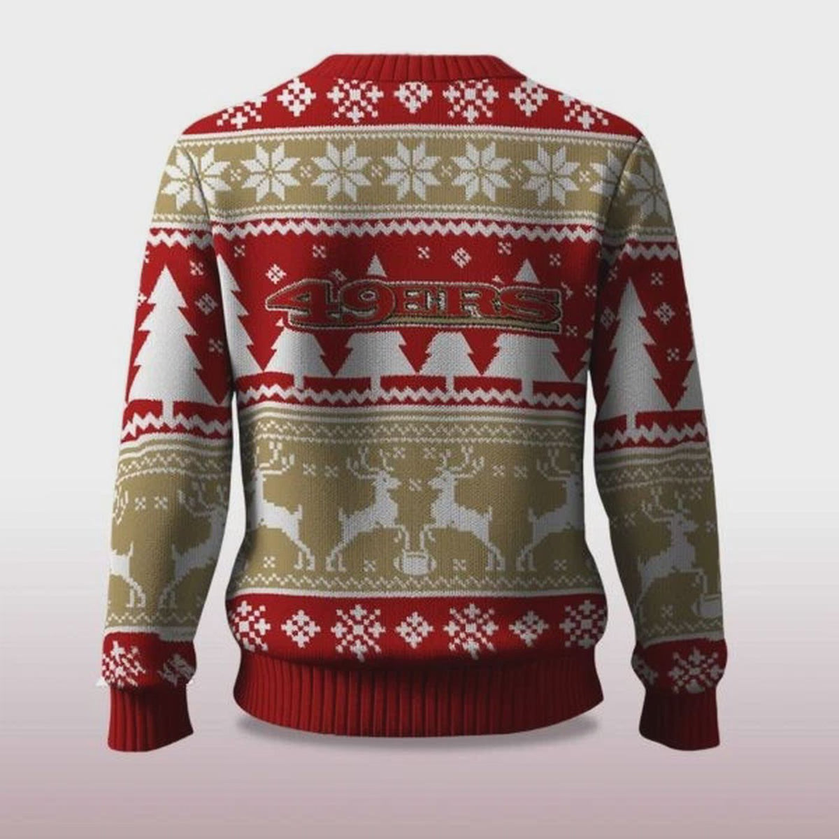 2025 Christmas 49ers Reindeer Football Ugly Sweater