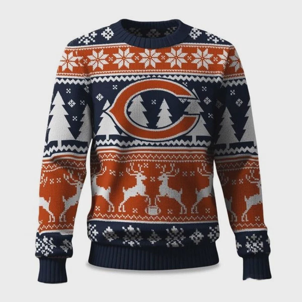 2025 Christmas Bears Reindeer Football Ugly Sweater