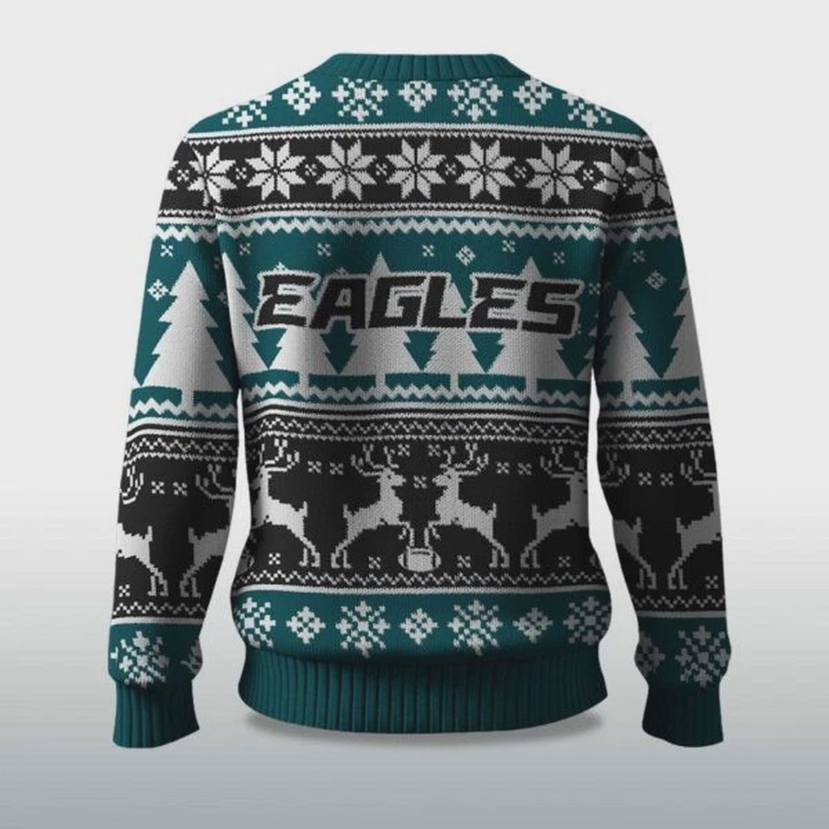 2025 Christmas Eagles Reindeer Football Ugly Sweater