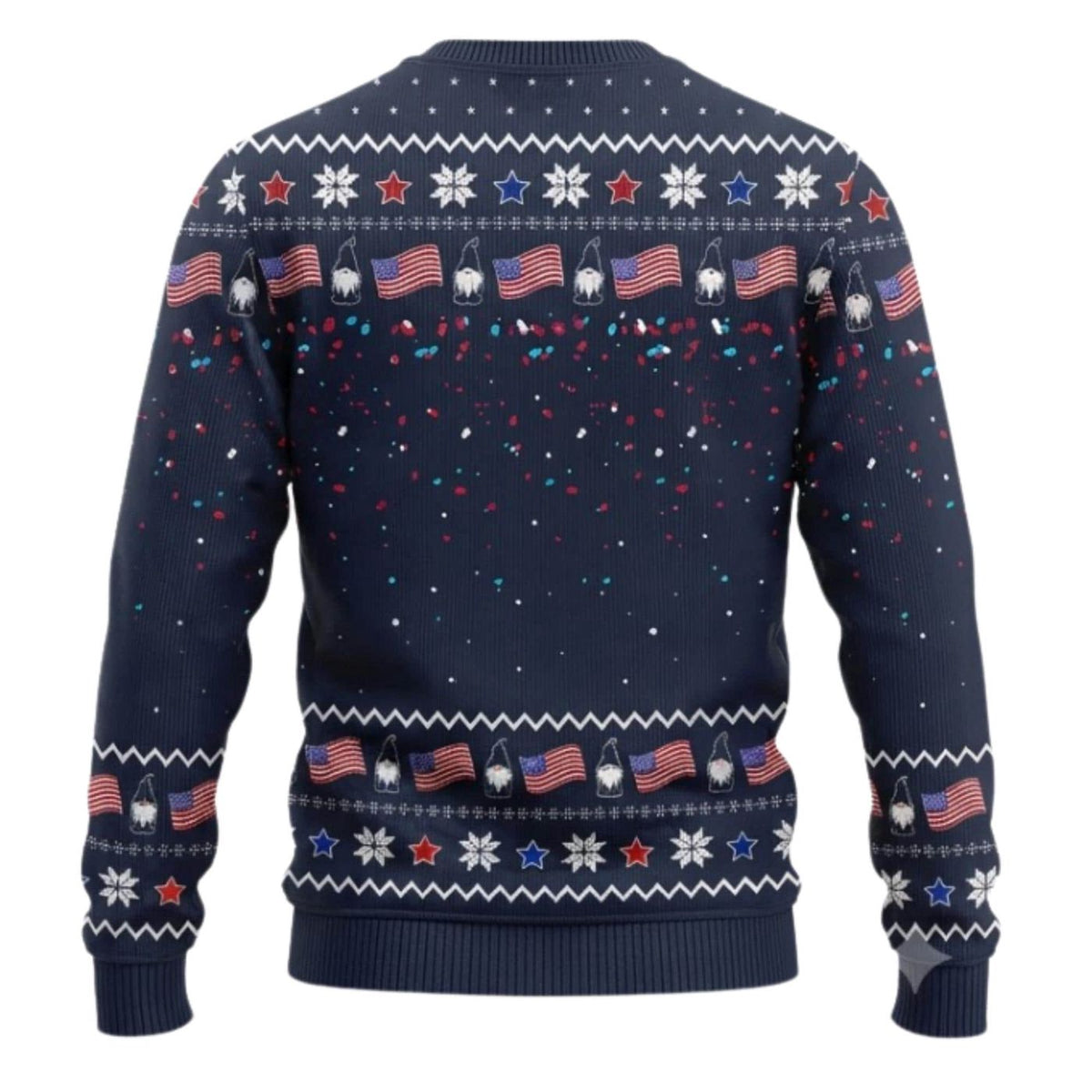 American Gnomes Christmas Sweatshirt Patriotic USA Flag Navy Holiday Pullover