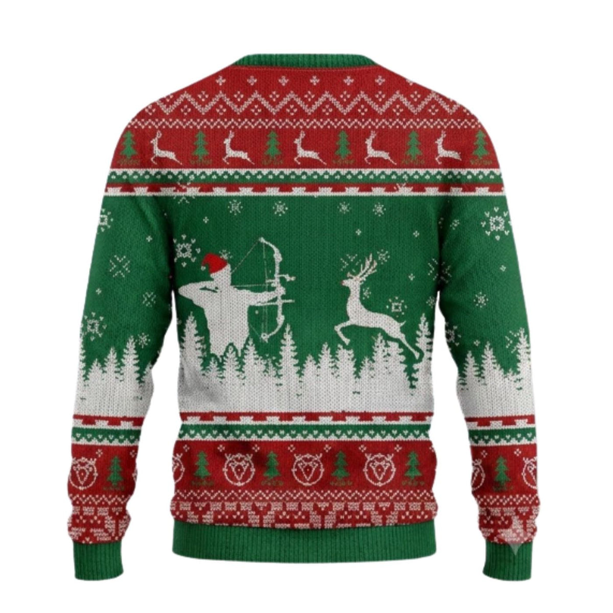 Archery Ugly Christmas Sweater, Bow Hunter Reindeer Knit, Unisex Holiday Party Gift