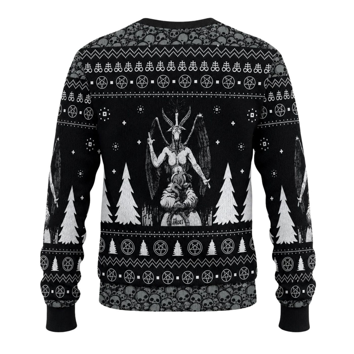 Baphomet Gothic Christmas Knitted Sweater, Satanic Ugly Xmas Gift for Men and Women