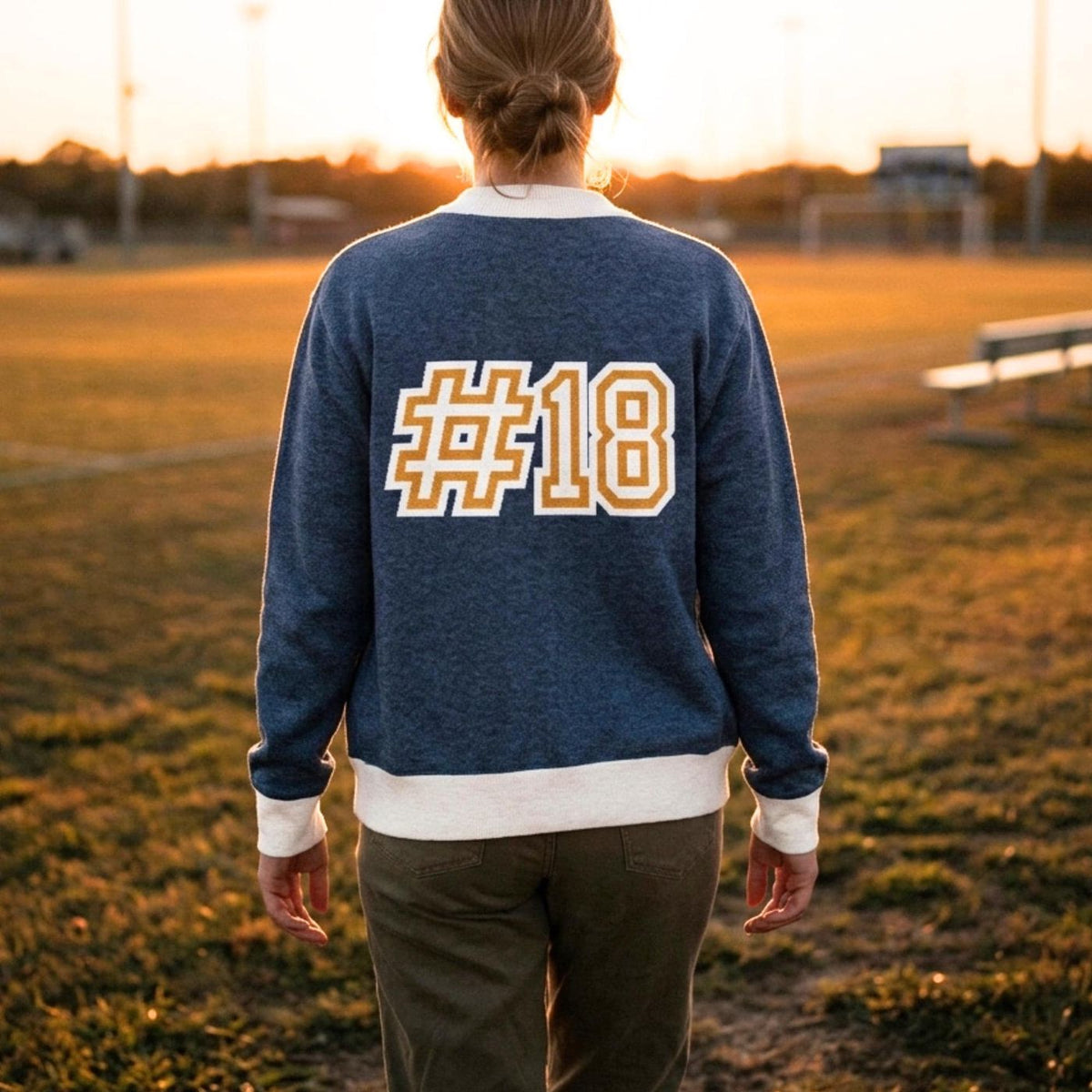 Basketball Cardigan, Varsity Knit with Personalized Number and Initial, Cotton Blend Knit