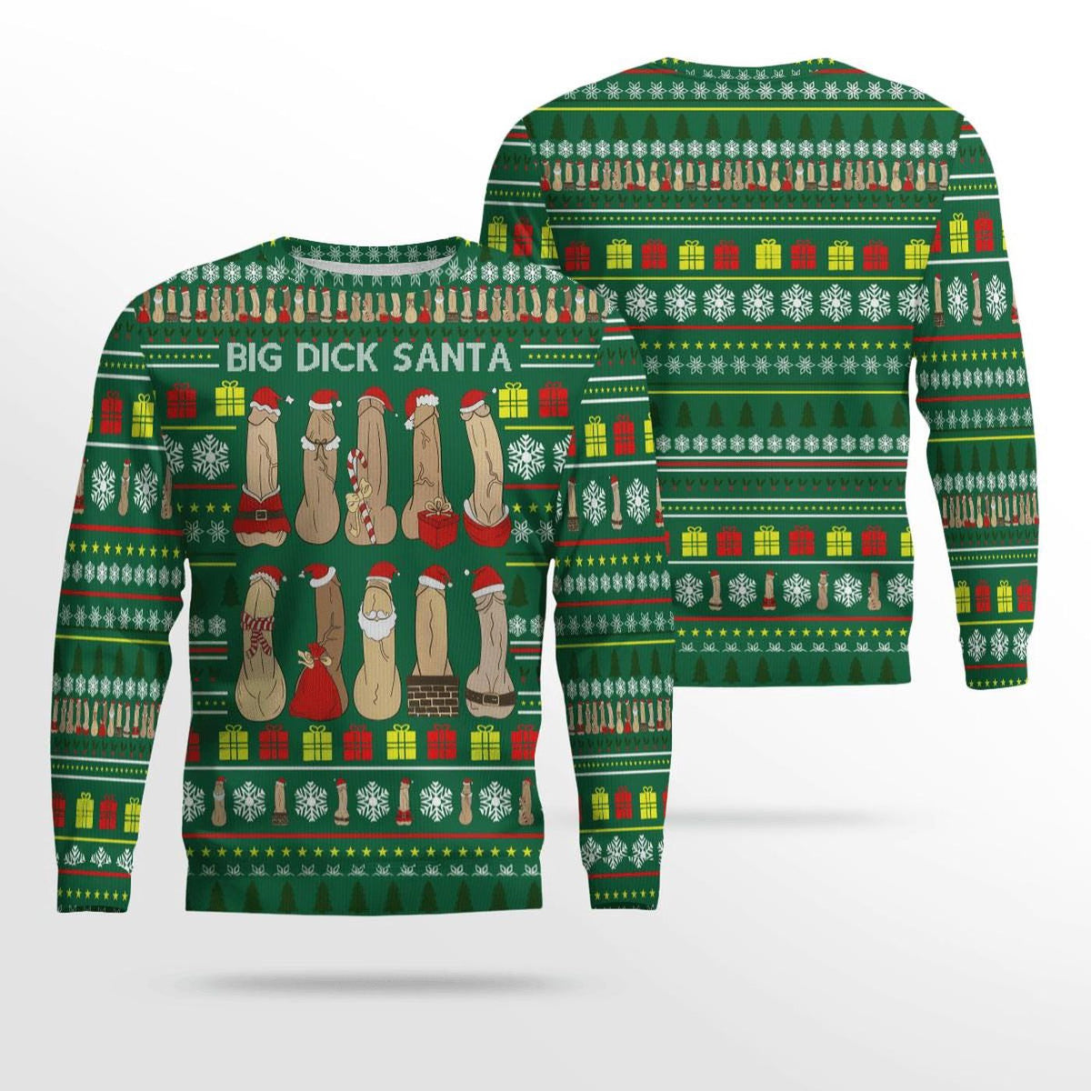 Big Dicky Santa Ugly Christmas Sweatshirt Men Adult Humor Gag Gift
