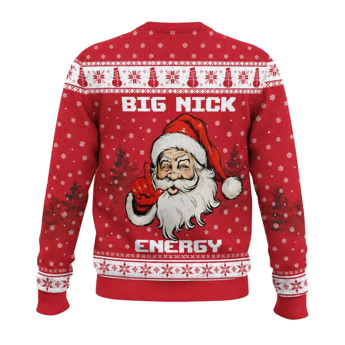 Big Nick Energy Santa Knitted Sweater, Funny Christmas Pullover for Men and Women