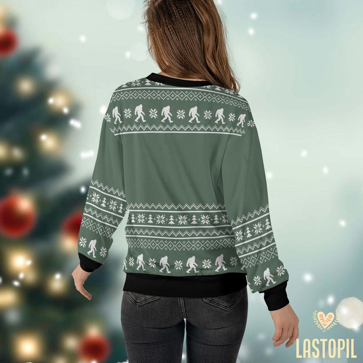 Bigfoot Christmas Ugly Sweater Camping Sweatshirt Sasquatch Believe Mothman Sweatshirt