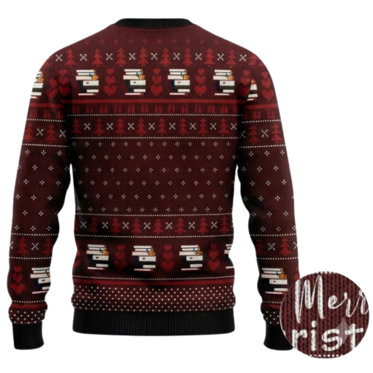 Book Lover Christmas Sweater, Library Book Tree Ugly Xmas Pullover for Men and Women
