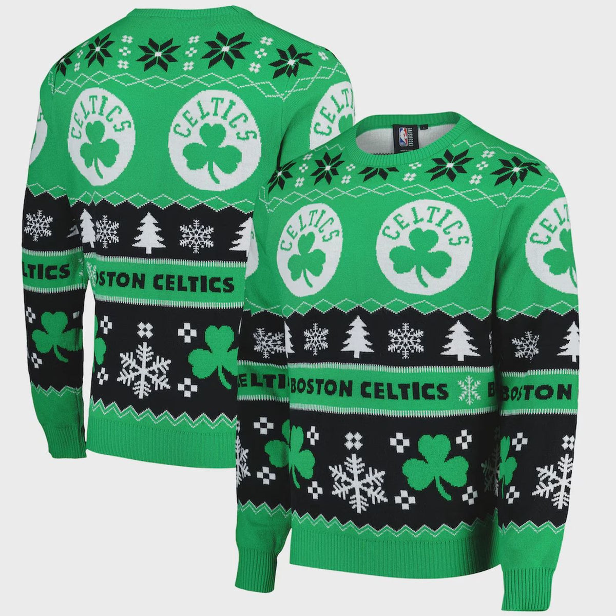 BOSTON CELTICS Christmas Jumper Mens SMALL Basketball NBA Festive Sweater XM3