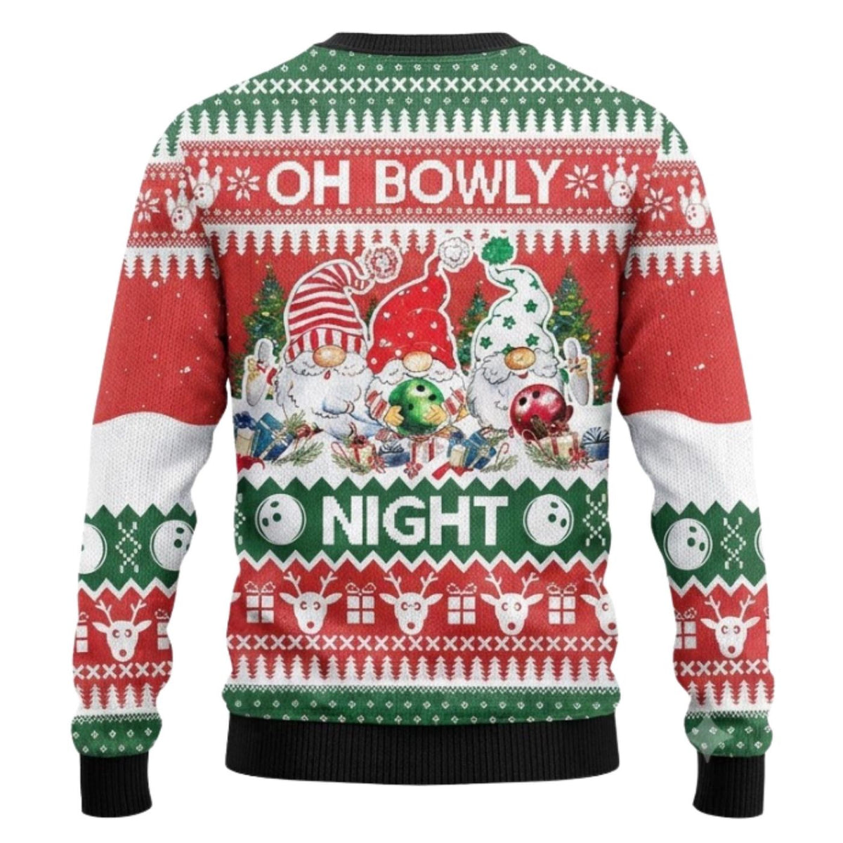 Bowling Christmas Sweater, Oh Bowly Night Ugly Holiday Pullover, Unisex Gift Top