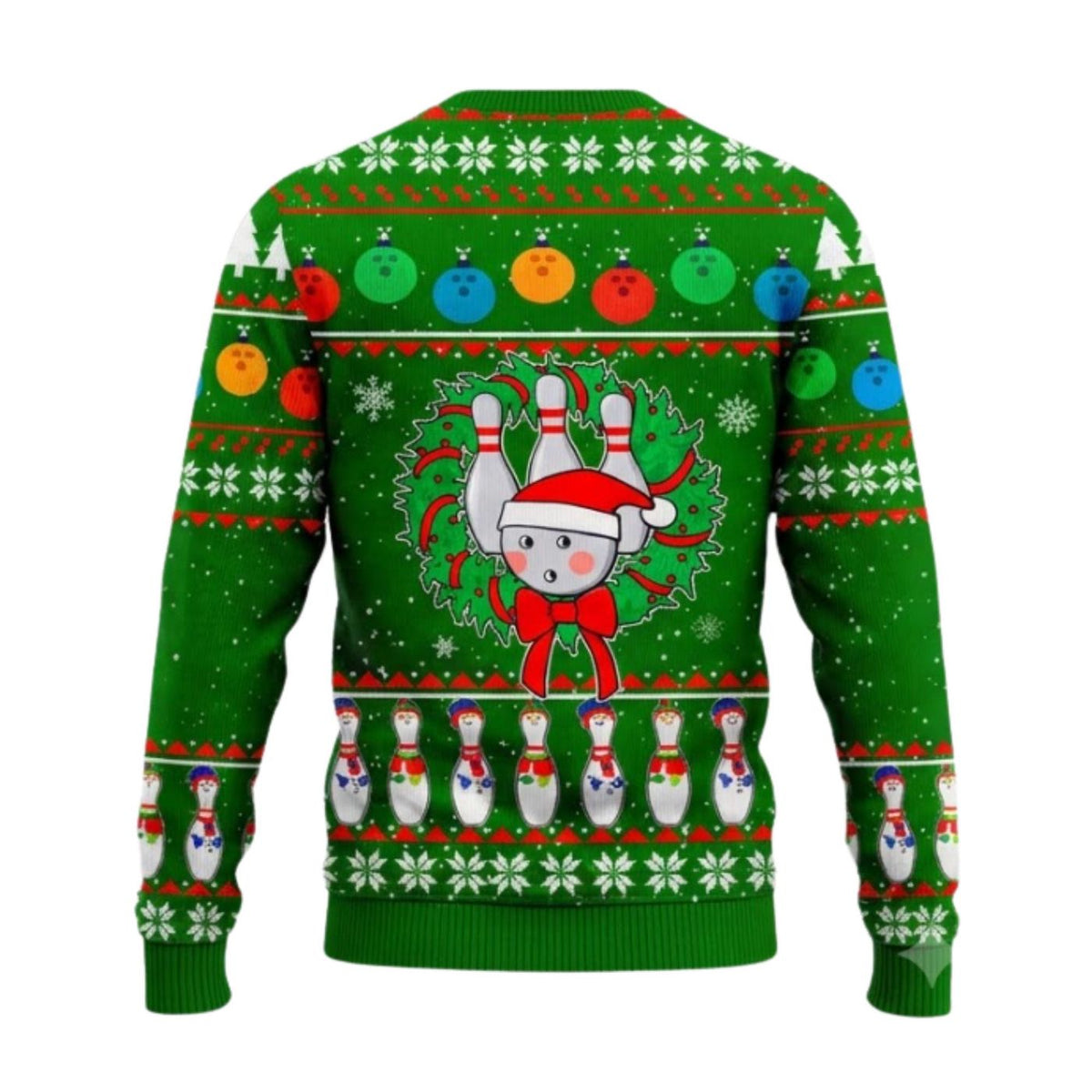 Bowling Ugly Christmas Sweater, Funny Santa Unisex Pullover, Holiday Gift for Bowlers