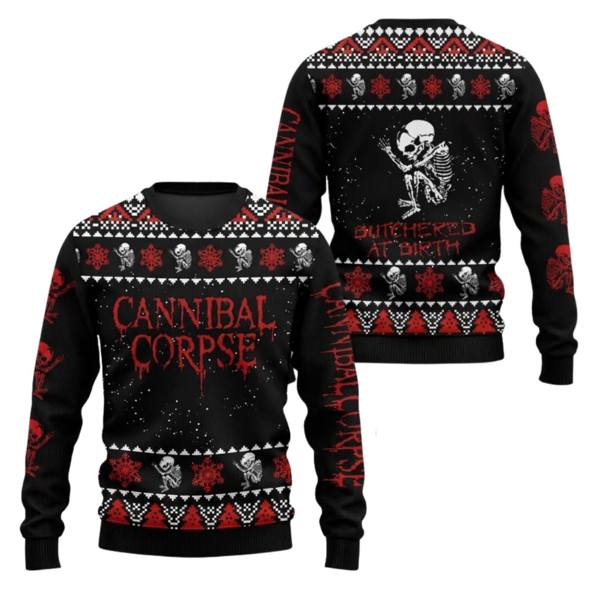 Cannibal Corpse Christmas Sweater Ugly Holiday Jumper Metal Gift