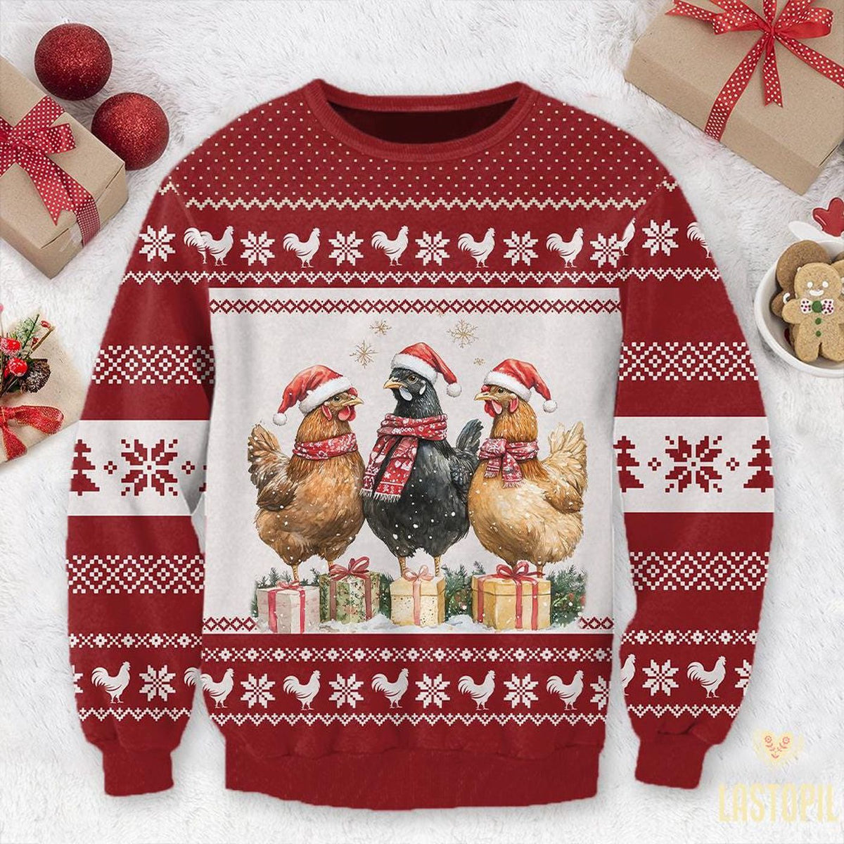 Chicken Christmas Coquette Ugly Sweater Family Matching Shirt Chicken Mom Gift