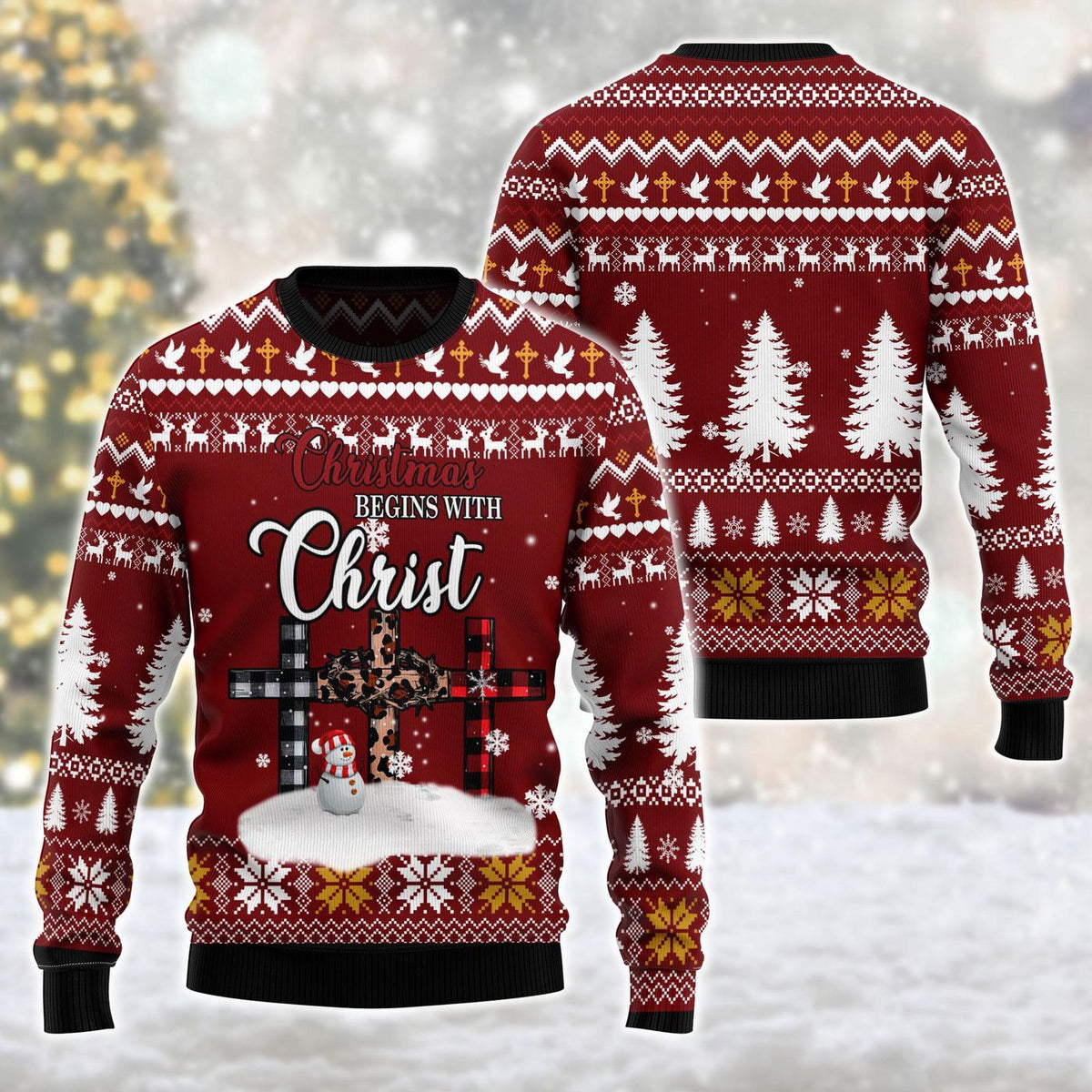 Christian Christmas Ugly Sweater Men Women Holiday Gift