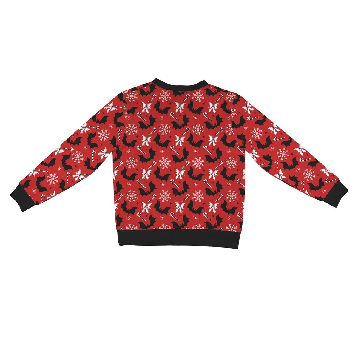 Creepy Xmas Bat Bow Snowflake Cardigan Spooky Ugly Sweater Holiday Gift