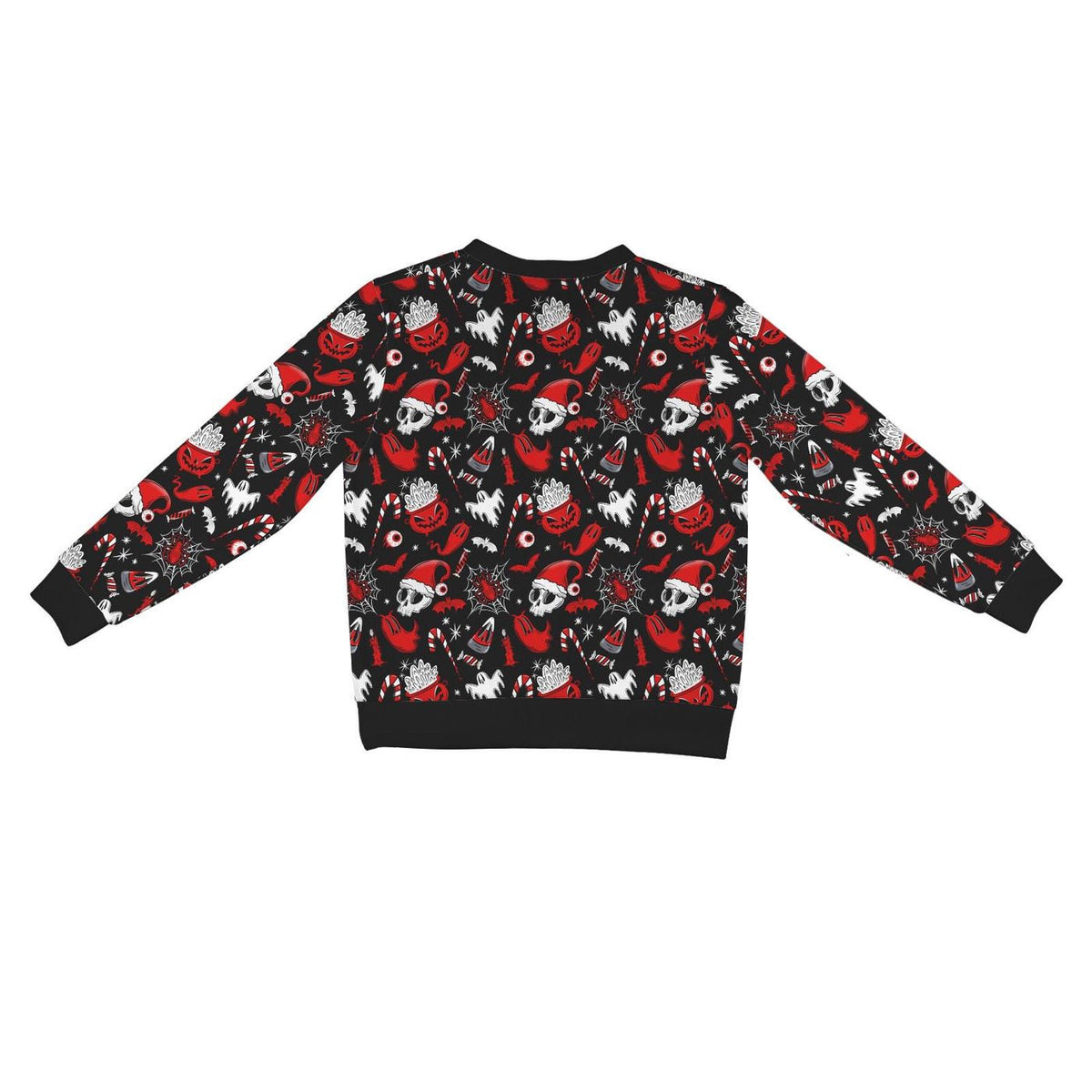 Creepy Xmas Bat Santa Skull Ghost Cardigan Spooky Ugly Sweater Hallowmas Printed Sweater