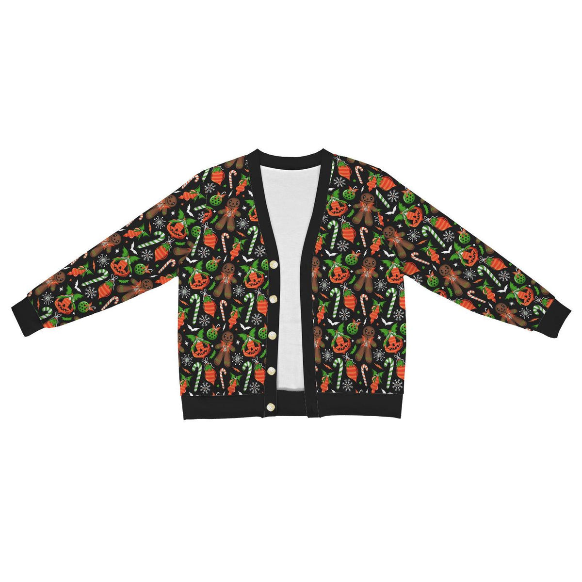 Creepy Xmas Gingerdead Men Candy Ornaments Cardigan