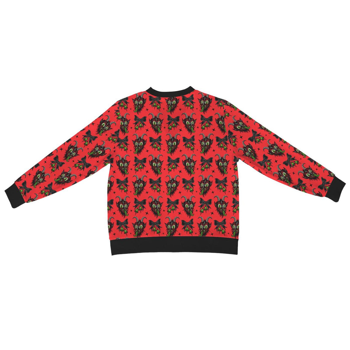 Creepy Krampus Cardigan Spooky Ugly Sweater Cryptmas Printed Sweater