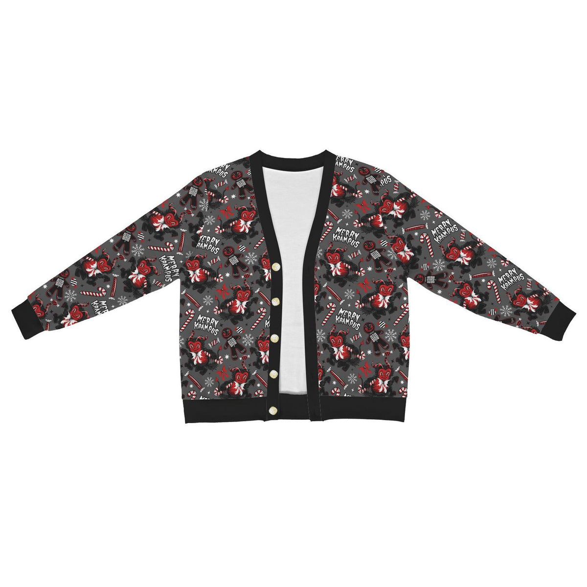 Creepy Krampusnacht Gingerdead Cardigan Spooky Ugly Sweater