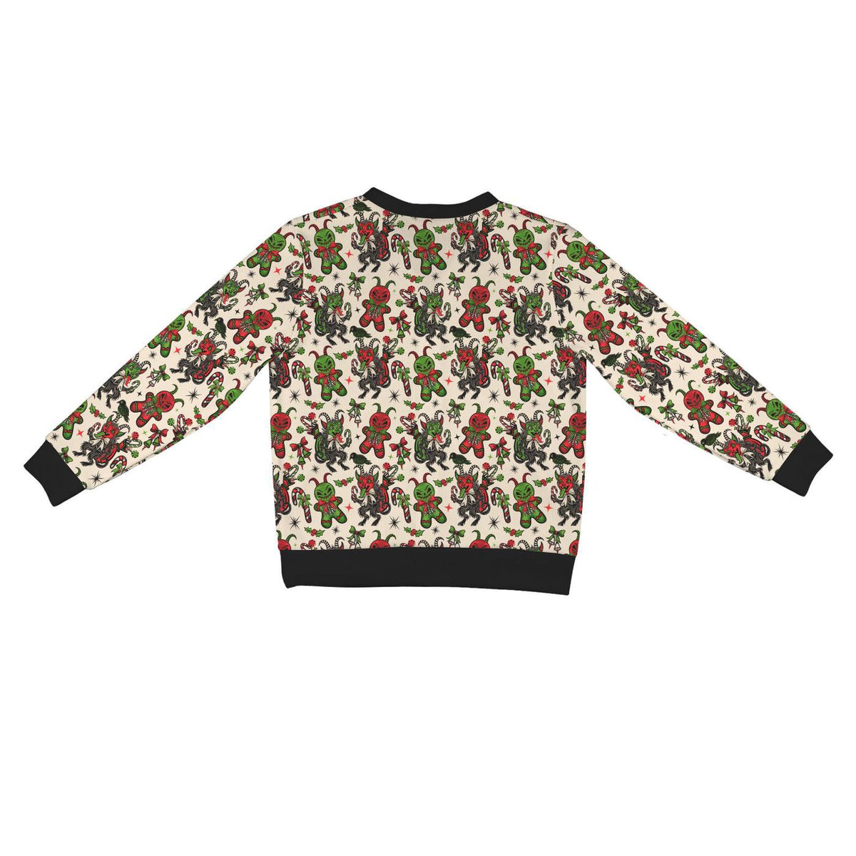 Creepy Xmas Krampus Cardigan Spooky Ugly Sweater Cryptmas Printed Sweater