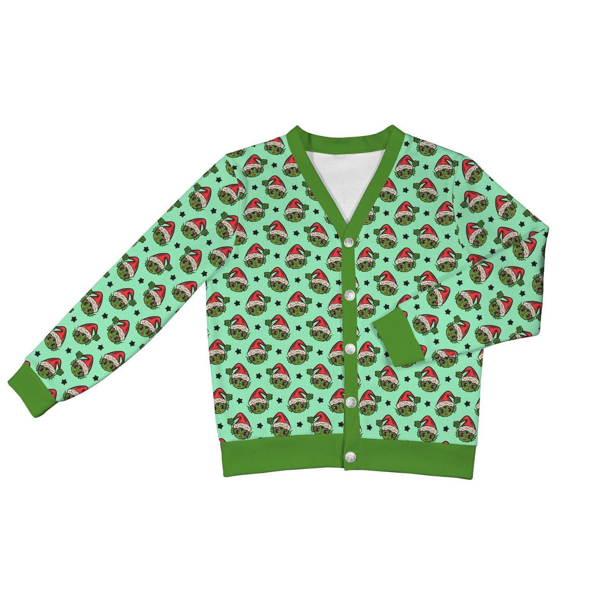 Creepy Sea Creature Santa Cardigan Spooky Monster Ugly Sweater