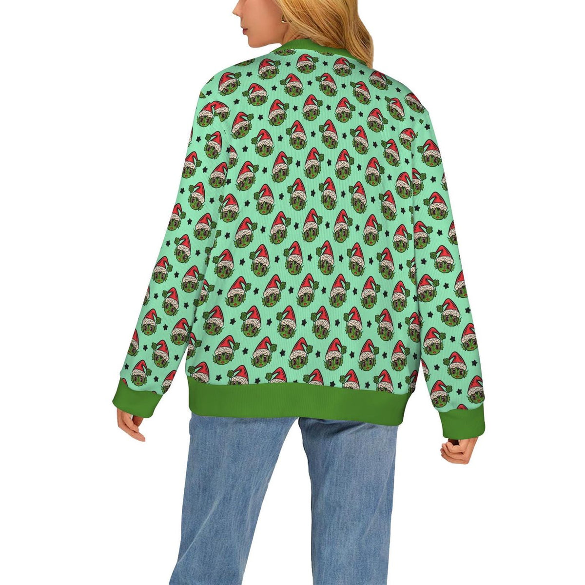 Creepy Sea Creature Santa Cardigan Spooky Monster Ugly Sweater