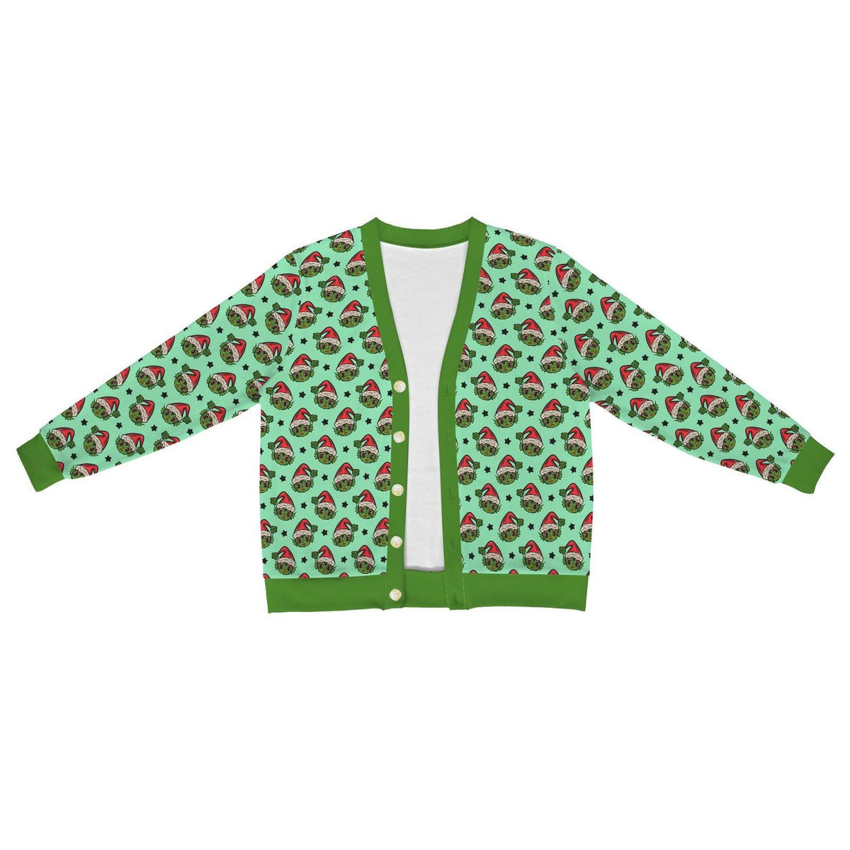Creepy Sea Creature Santa Cardigan Spooky Monster Ugly Sweater