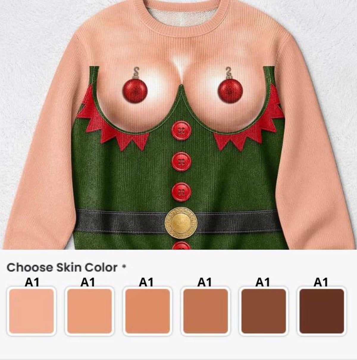 Custom Funny Ugly Christmas Sweatshirt Santa Party Girl Gift