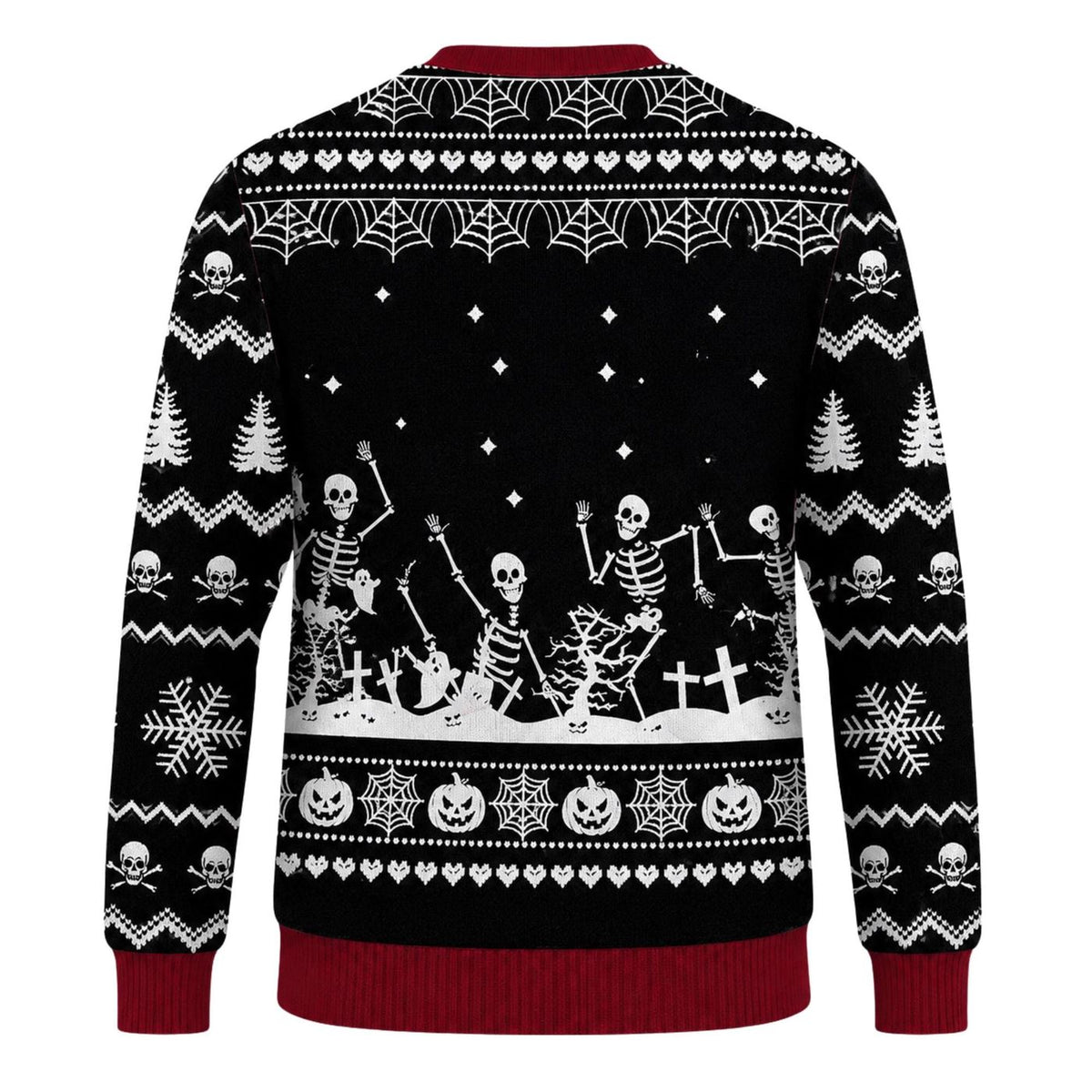 Dancing Skeleton Christmas Sweater Gothic Halloween Ugly Xmas Jumper Spooky Gift