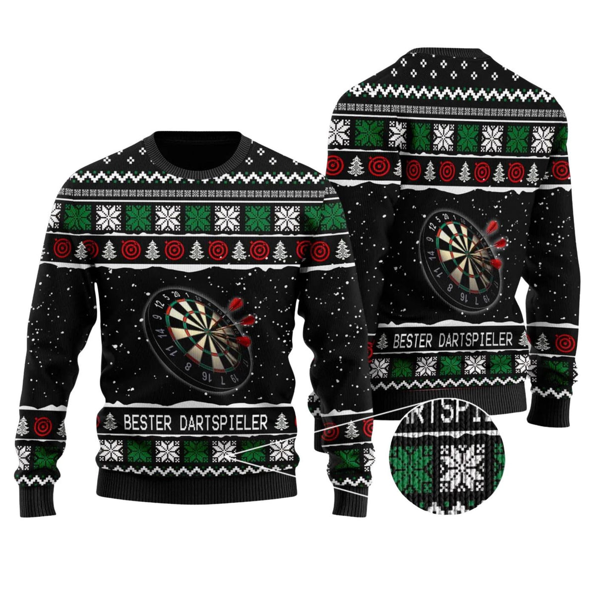 Darts Ugly Christmas Sweater, Unisex Dartboard Knit Pullover, Dart Player Holiday Gift