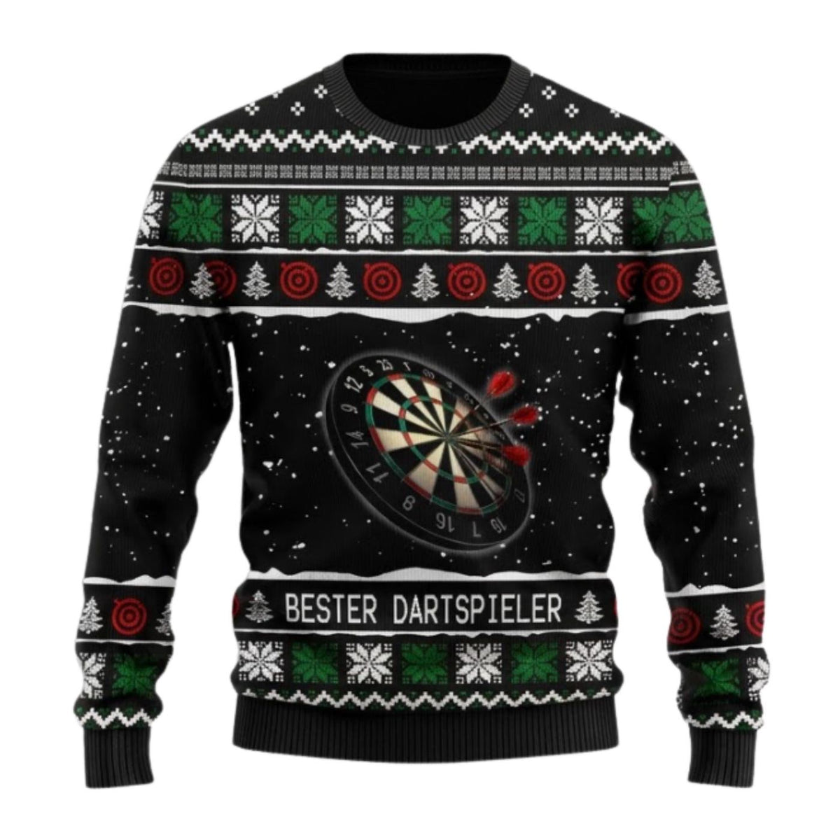Darts Ugly Christmas Sweater, Unisex Dartboard Knit Pullover, Dart Player Holiday Gift