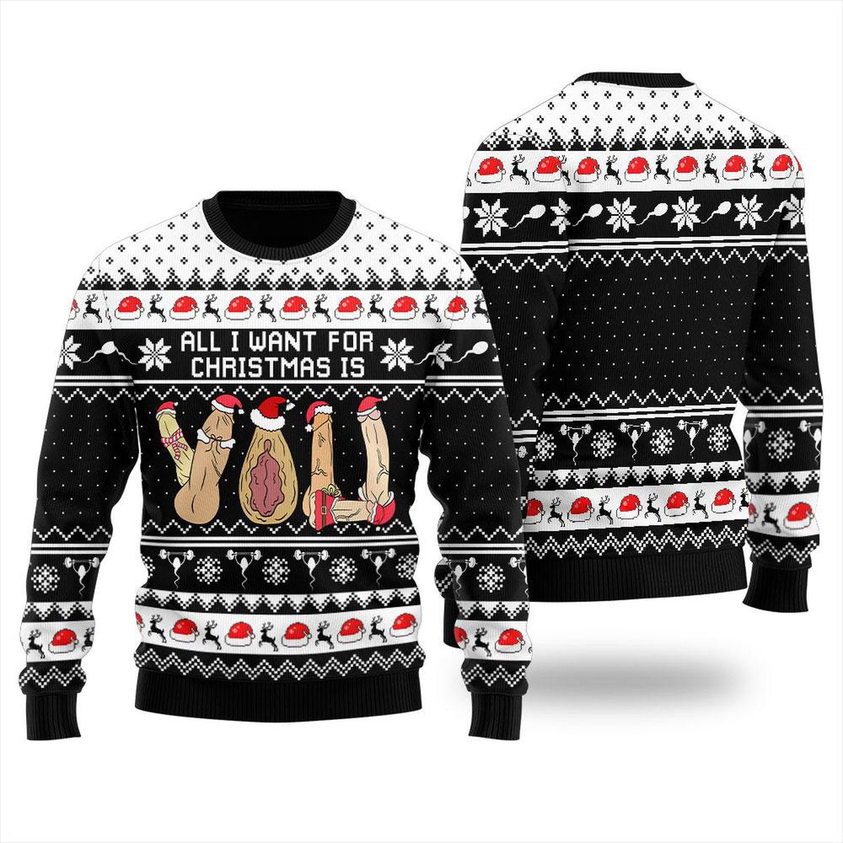 Dicky Ugly Funny Christmas Holiday Sweater Cockmas Sweatshirt