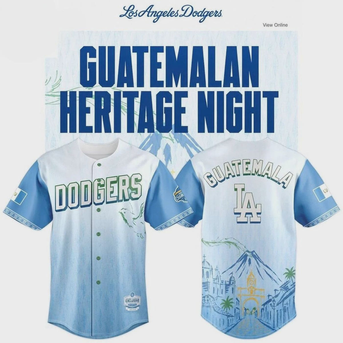 Dodgers x Guatemalan Heritage Night 2026 Baseball Jersey