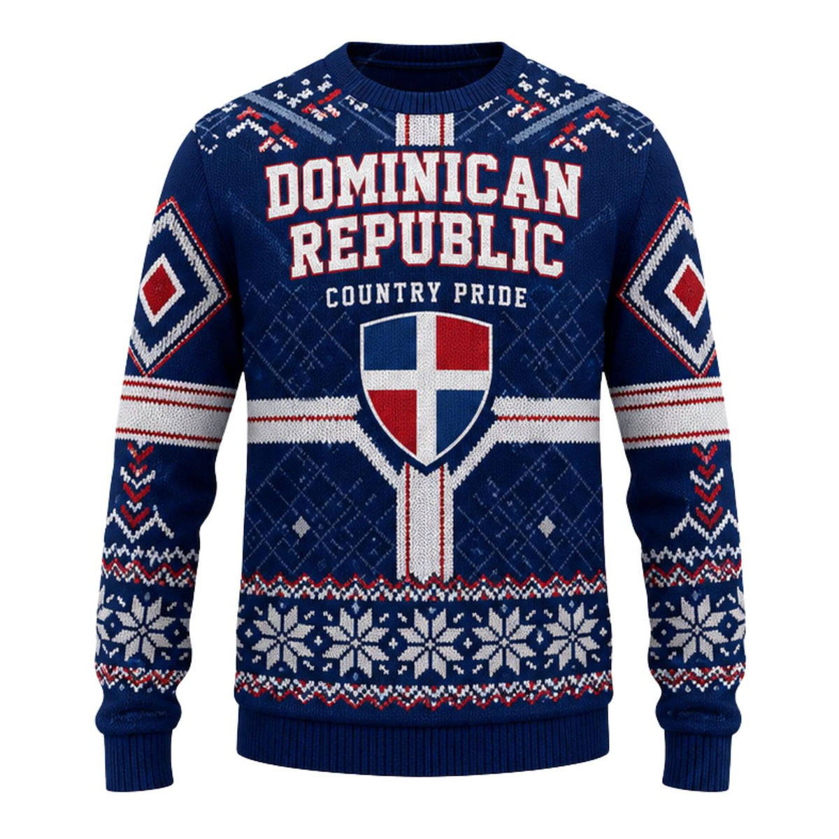 Dominican Republic Knitted Sweater Custom Name DR Country Pride Winter Knit