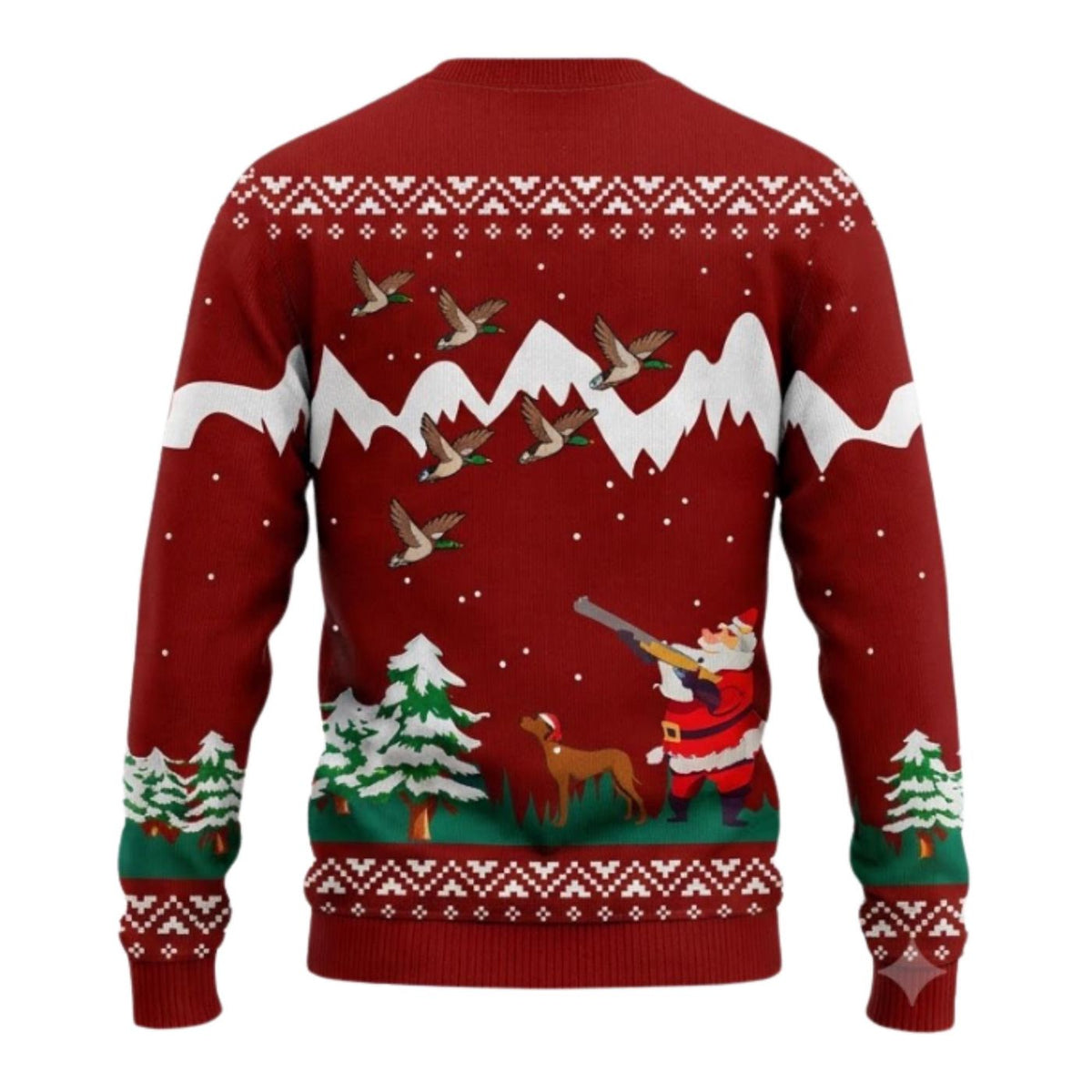 Duck Hunting Christmas Sweater, Funny Santa Knit Pullover, Unisex Gift for Hunters