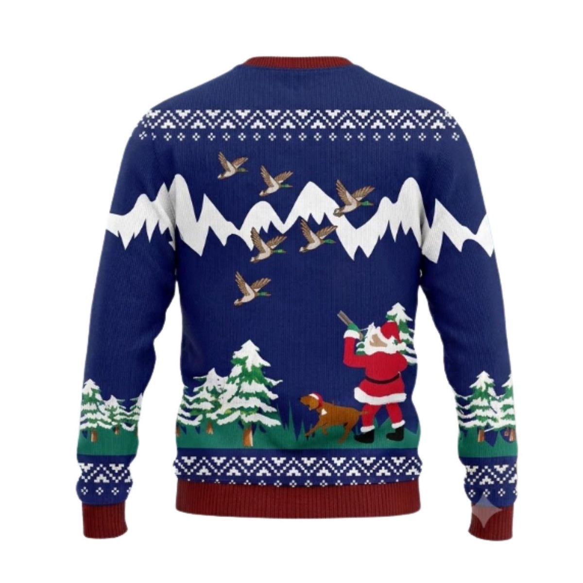 Duck Hunting Christmas Sweater, Santa Mallard Ugly Xmas Pullover for Men and Women