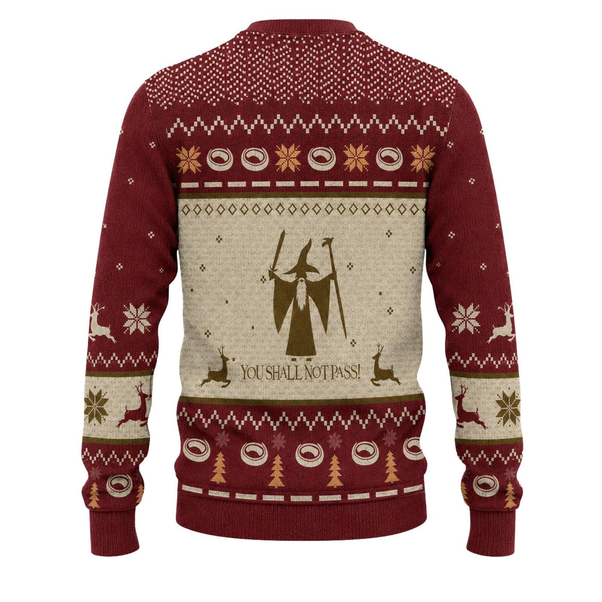 Fantasy Wizard Ugly Christmas Knitted Sweater, Unisex Holiday Party Pullover Gift