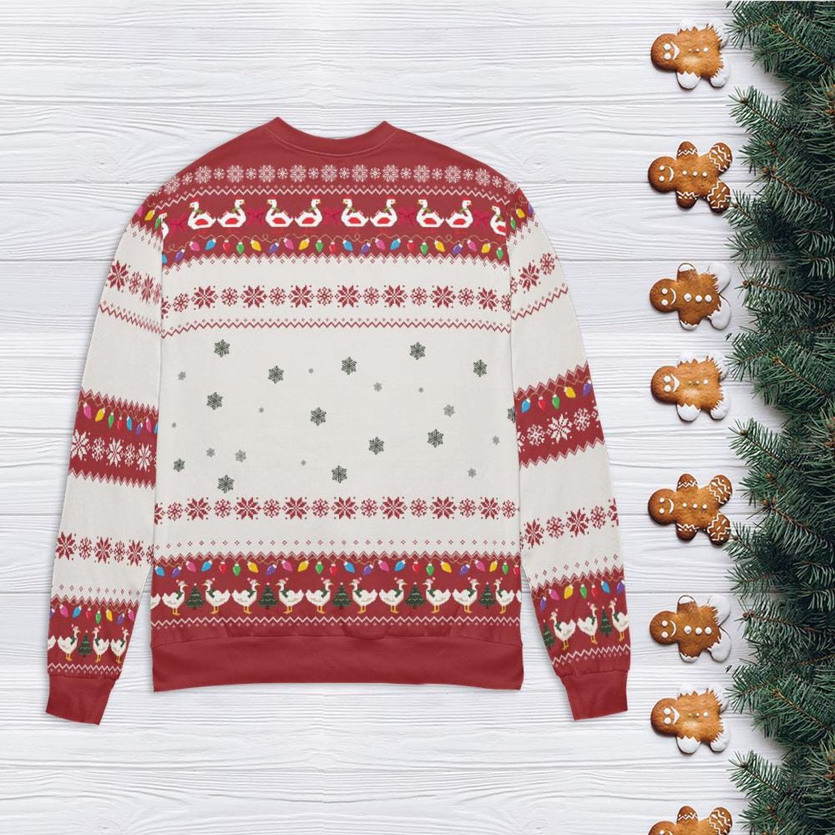 Festive Goose Christmas Ugly Sweater Funny Crewneck Sweatshirt