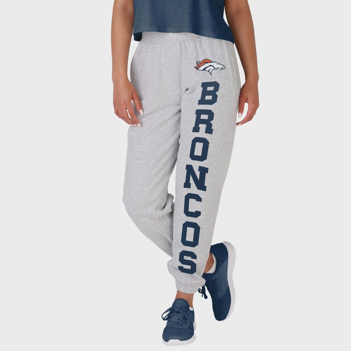 FOCO NFL Denver Broncos Big Wordmark Gray Sweatpants - Womens