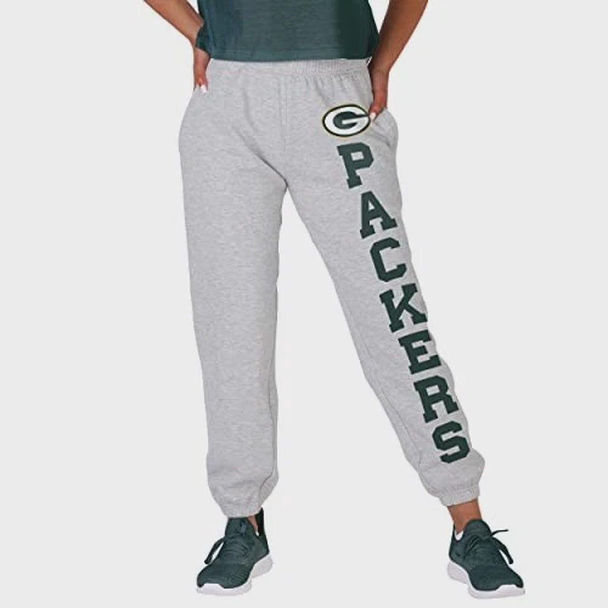 FOCO NFL Green Bay Packers Big Wordmark Gray Sweatpants - Womens